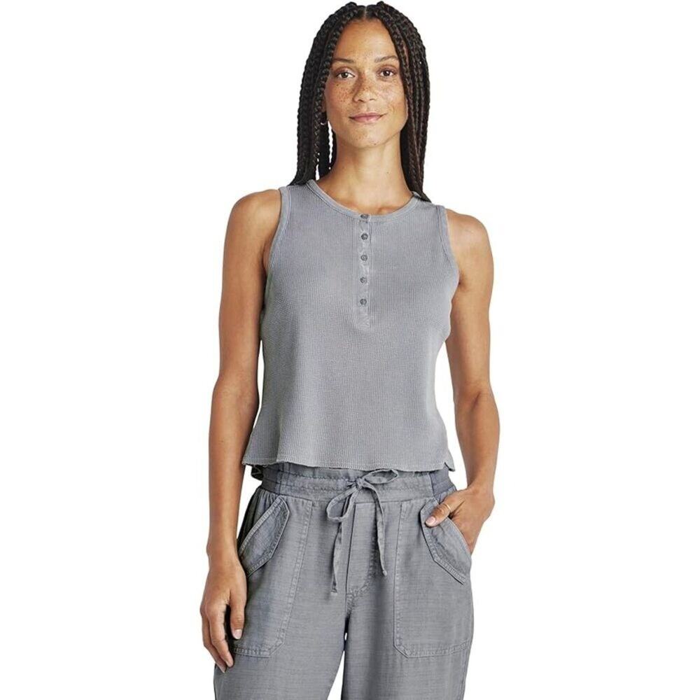 Splendid Women's Bethany Henley Tank Gray Size XL NWT